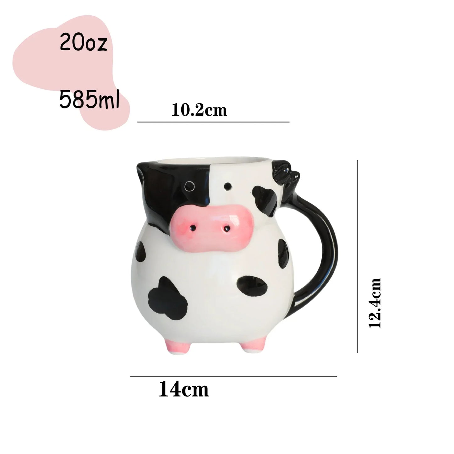 Cartoon Cow Mug - Whimsical Fun for Kids & Adults