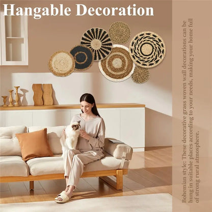 Cestini da parete Boho - Decorazioni in alghe intrecciate a mano per spazi eleganti