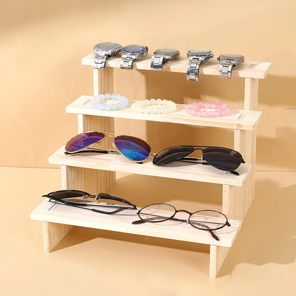 우아한 목재 디스플레이 스탠드 - 수집가를 위한 다용도 정리함