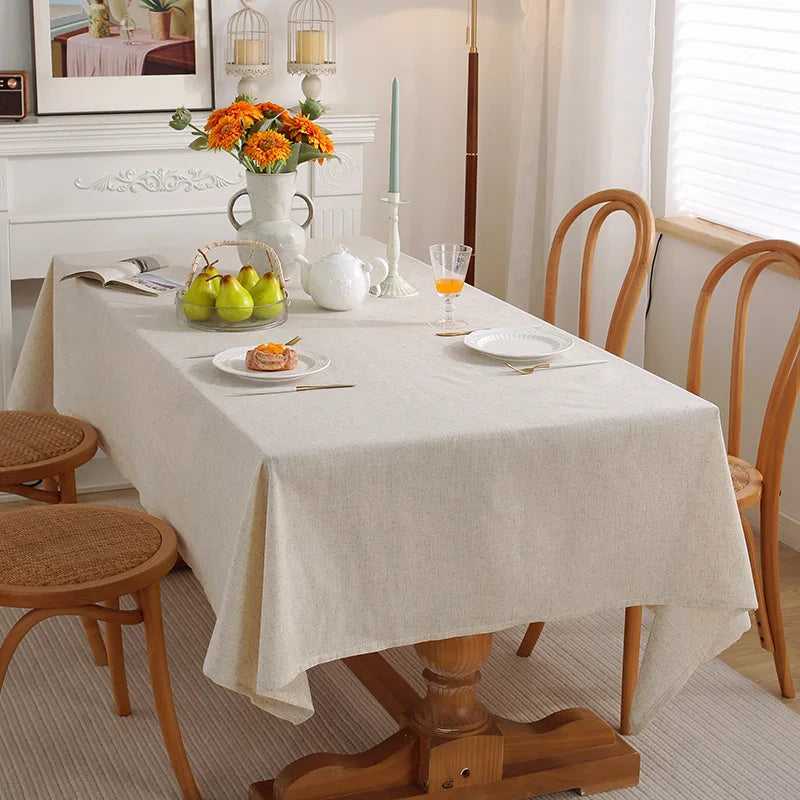 Elegant Linen Table Cloth – Soft Slubby Textured Style for Dining