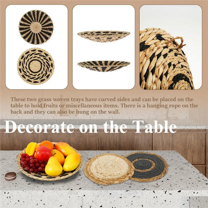 Cestini da parete Boho - Decorazioni in alghe intrecciate a mano per spazi eleganti