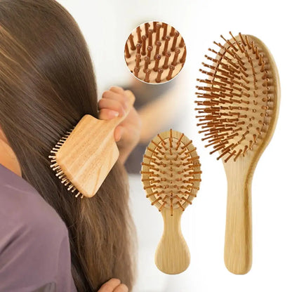 Eco-Friendly Bamboo Hair Brush - Gentle Detangler for All!