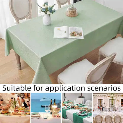 리넨 질감 방수 식탁보 - 우아함 & 농가 식당에 적합한 얼룩 방지