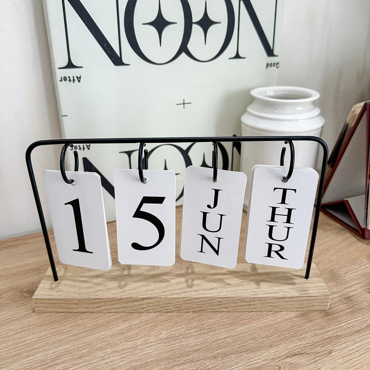 Elegant Wooden Perpetual Calendar for Stylish Organization