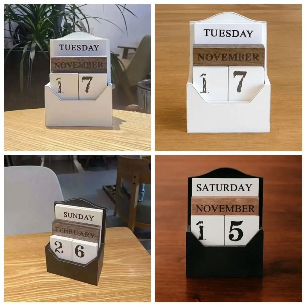 Elegante Calendario Perpetuo in Legno: Organizza con Stile!