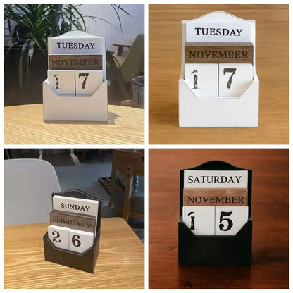 Elegante Calendario Perpetuo in Legno: Organizza con Stile!