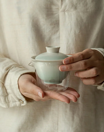 Service à thé rose dégradé élégant pour les connaisseurs | Portable & Élégant