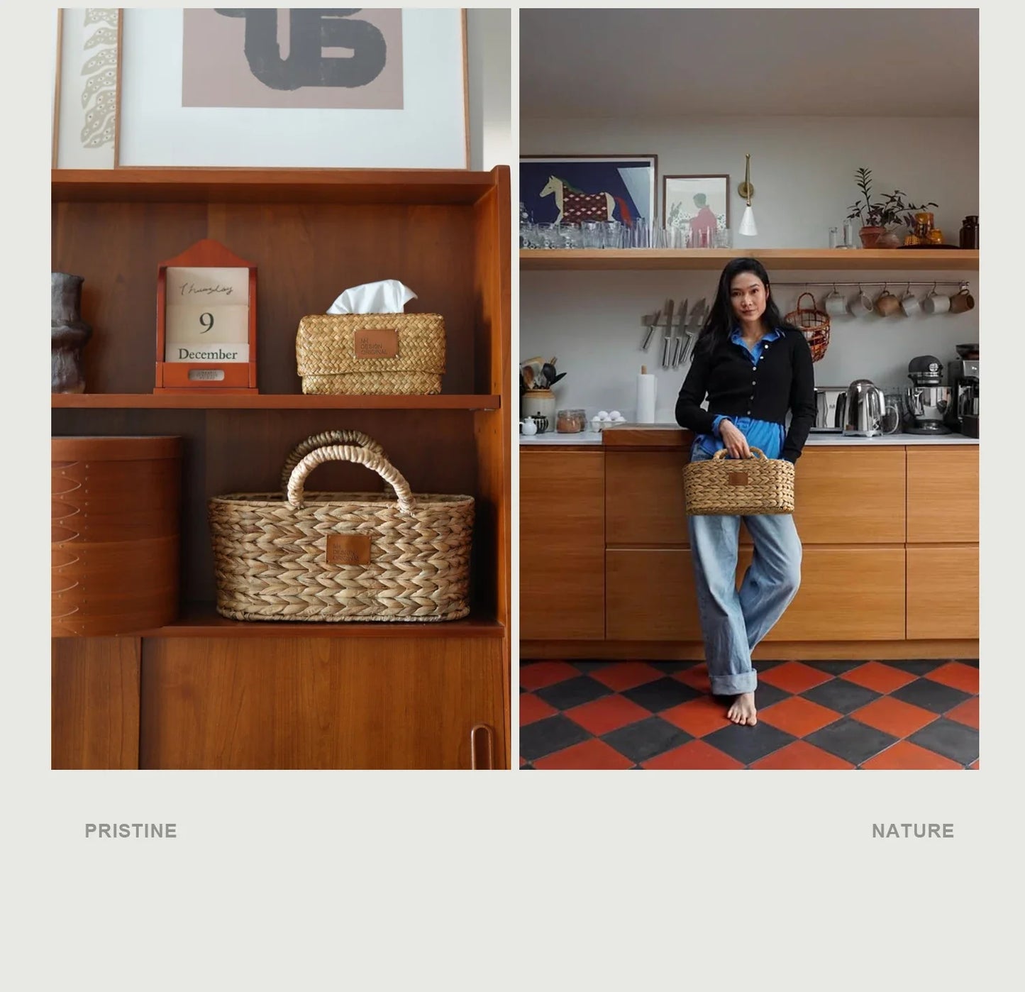 手工编织海草篮 - 环保家居收纳袋