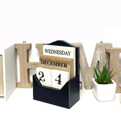 Elegante Calendario Perpetuo in Legno: Organizza con Stile!