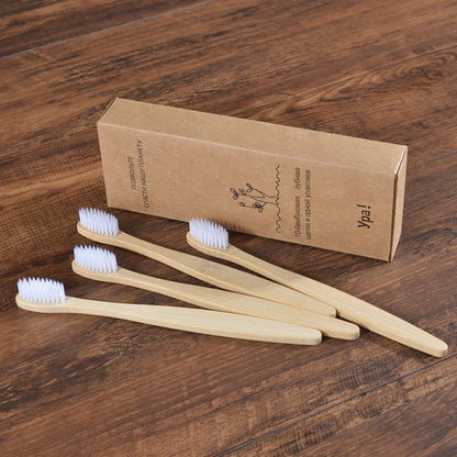 Eco-Friendly Bamboo Toothbrush Set for Vibrant Smiles - 10 Pack