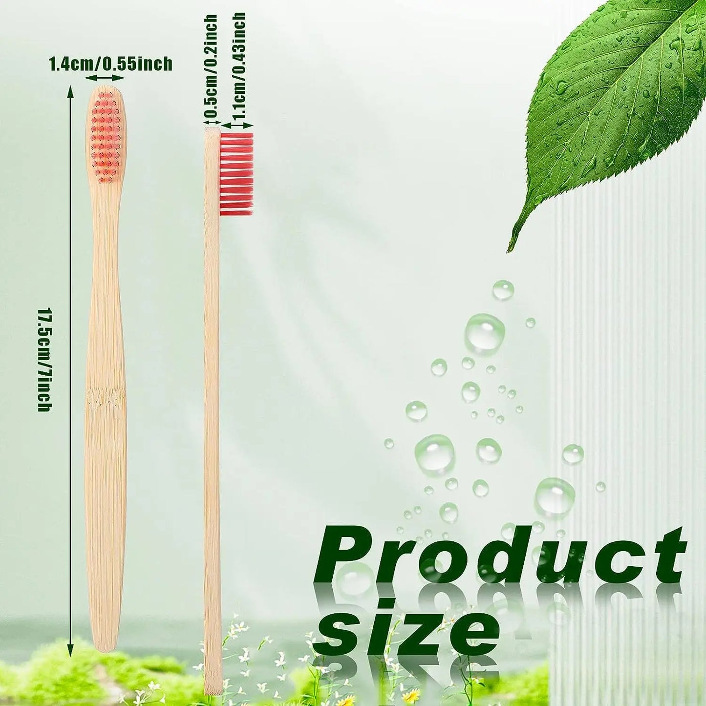 Eco-Friendly Bamboo Toothbrushes - 100 Pack for Adults